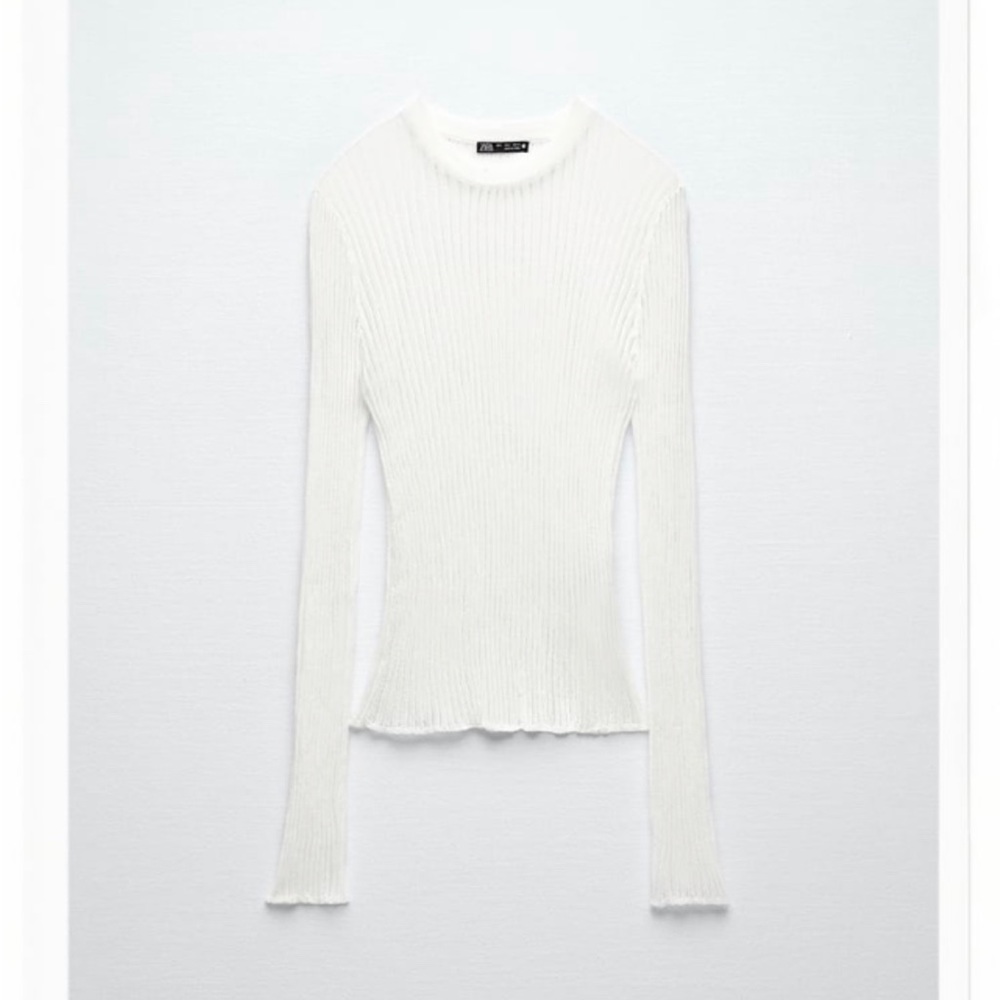 Zara Ribbed Knit Long Sleeve Top